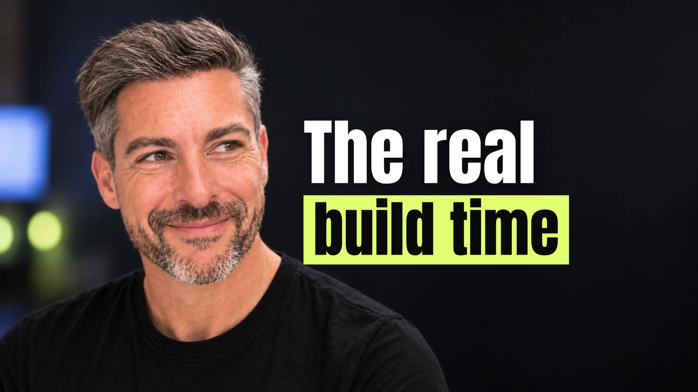 James Ansell, founder of Code23, glancing at the headline The real build time