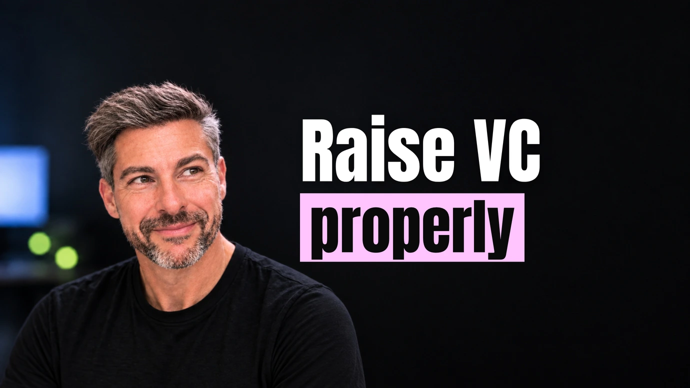 James Ansell, founder of Code23, giving a wry look beside the headline Raise VC properly