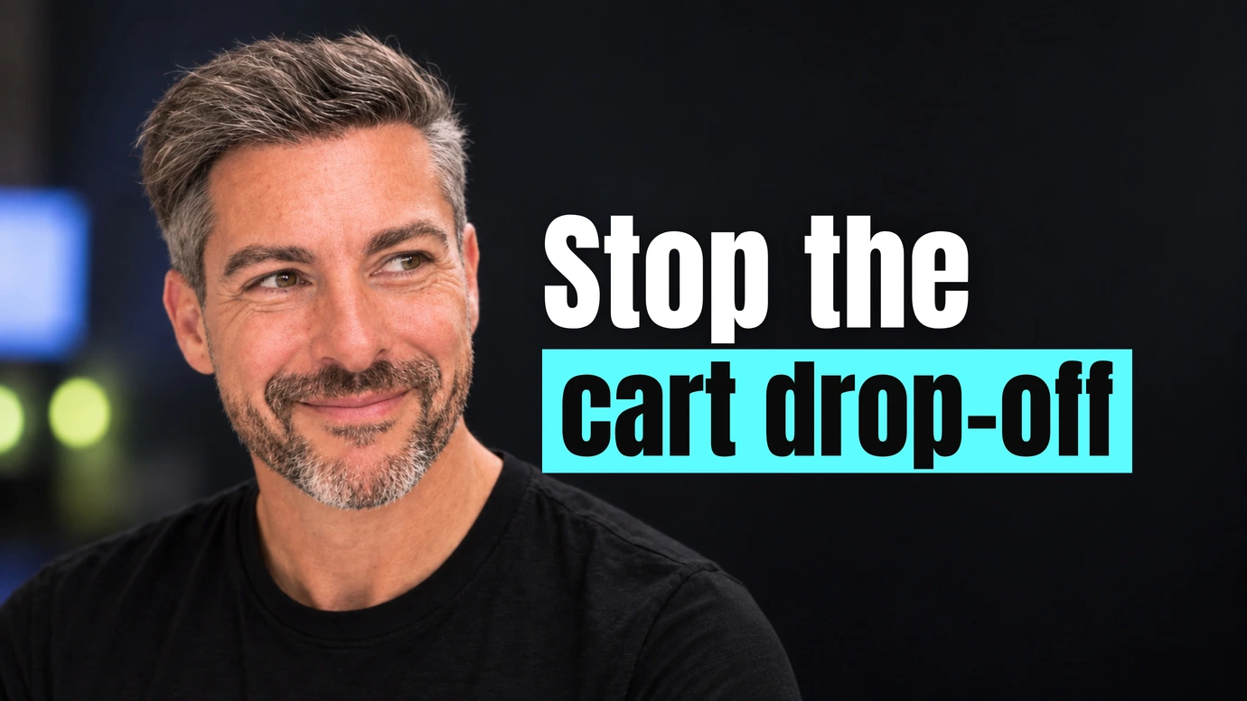 James Ansell, founder of Code23, with a knowing half smile beside the headline Stop the cart drop-off