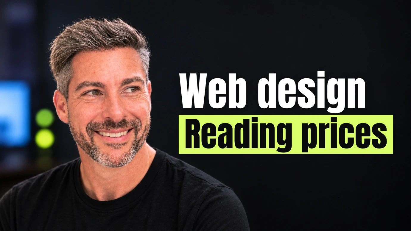 James Ansell, founder of Code23, glancing at the headline Web design Reading prices