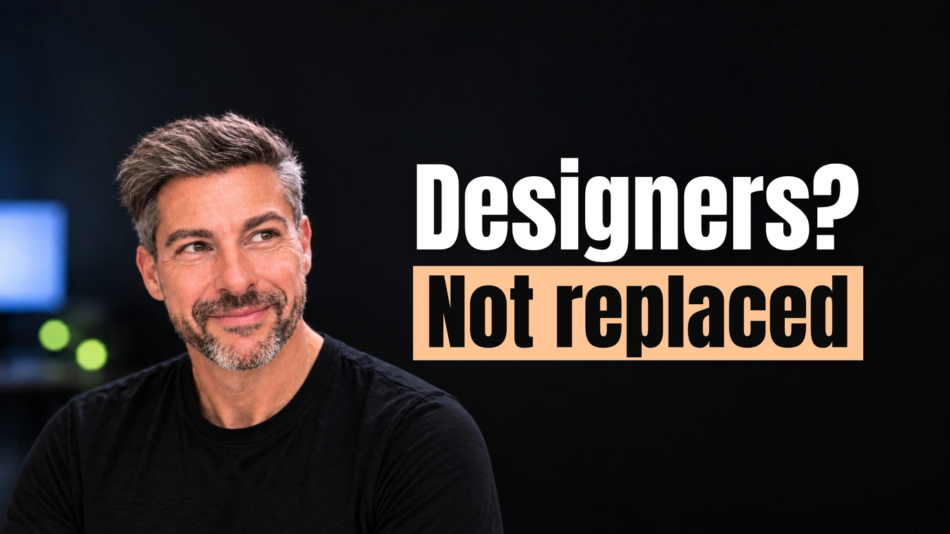 James Ansell, founder of Code23, glancing at the headline Designers? Not replaced