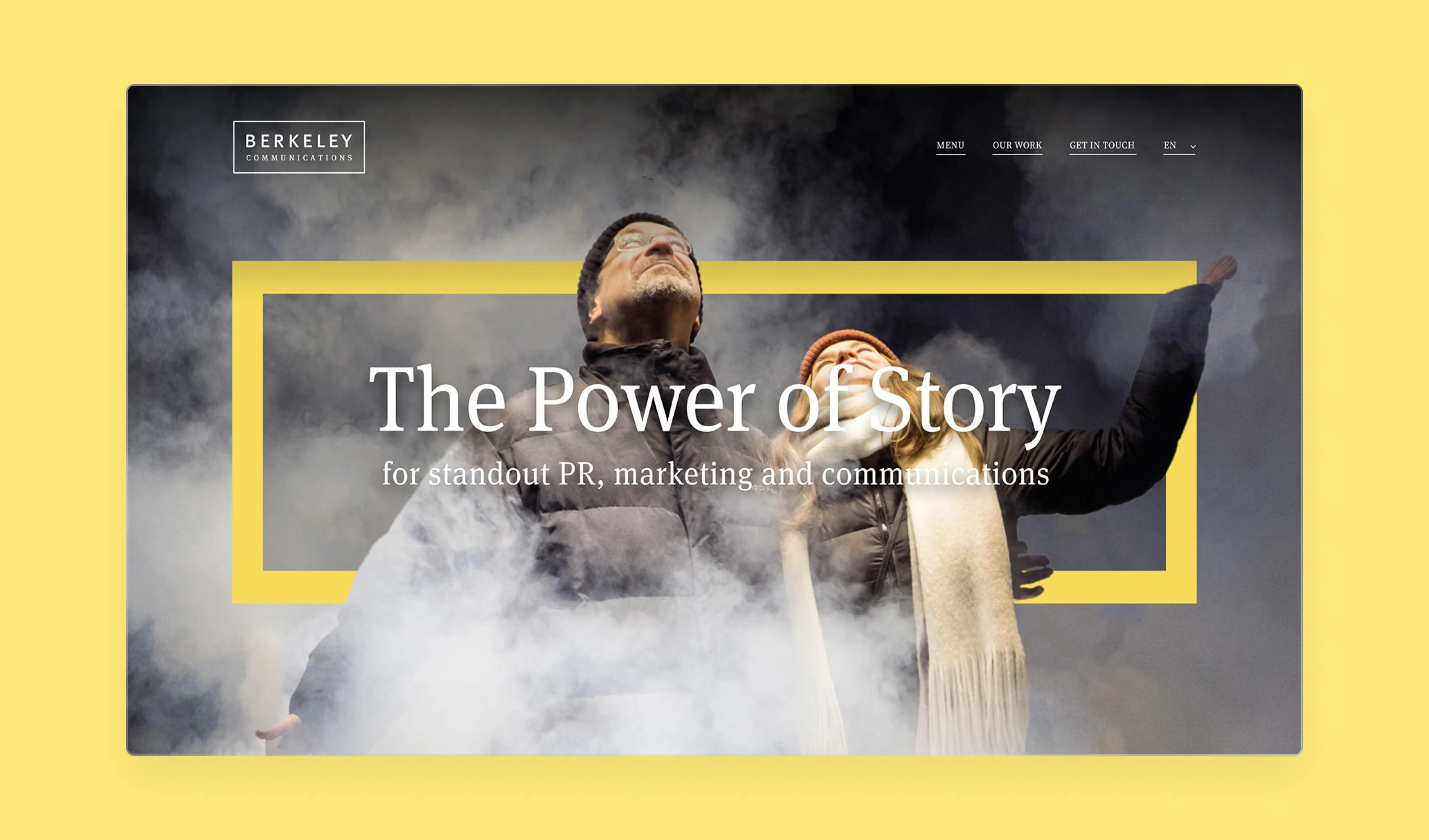 Berkeley PR agency homepage showcase