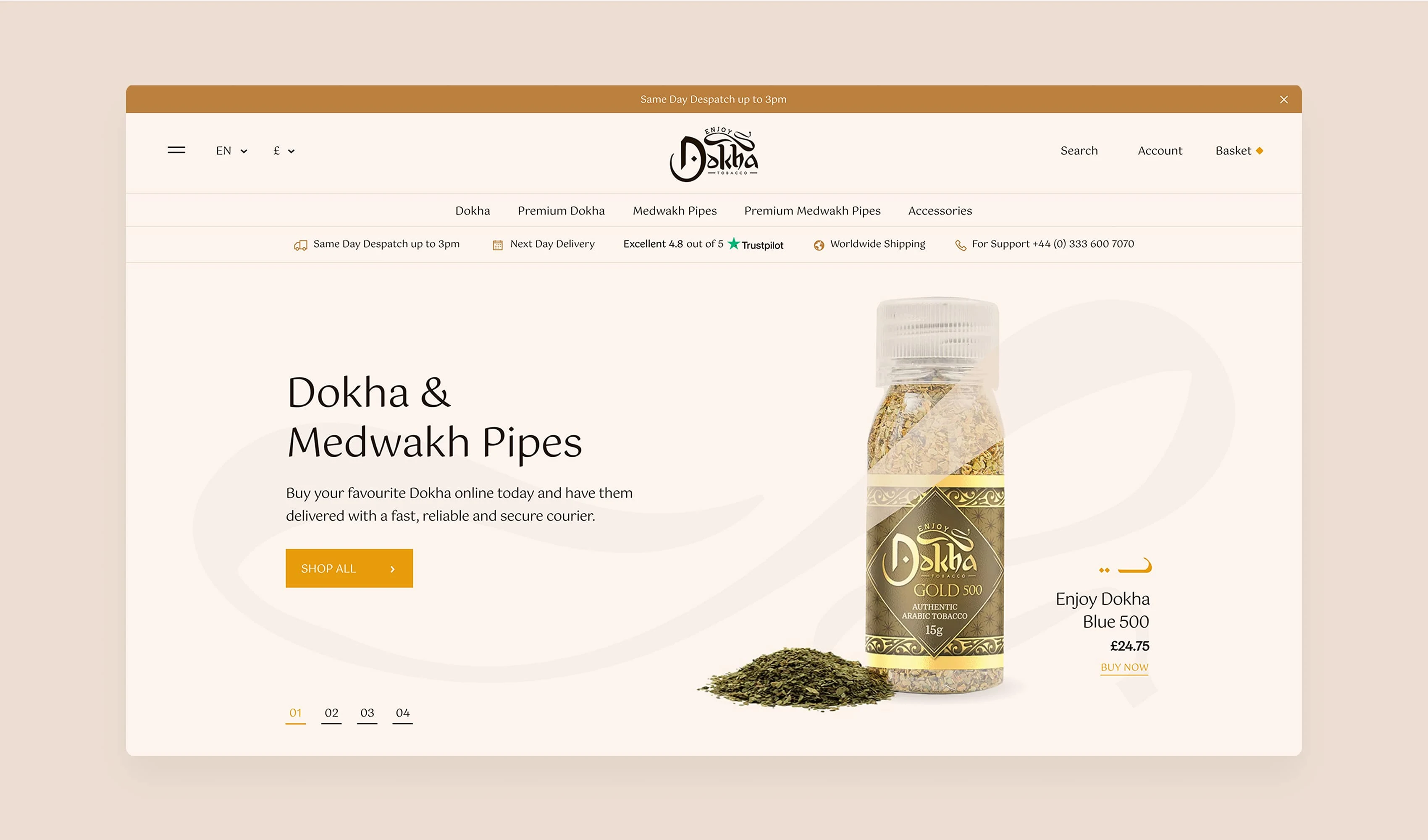 Enjoy Dokha european storefront showcase