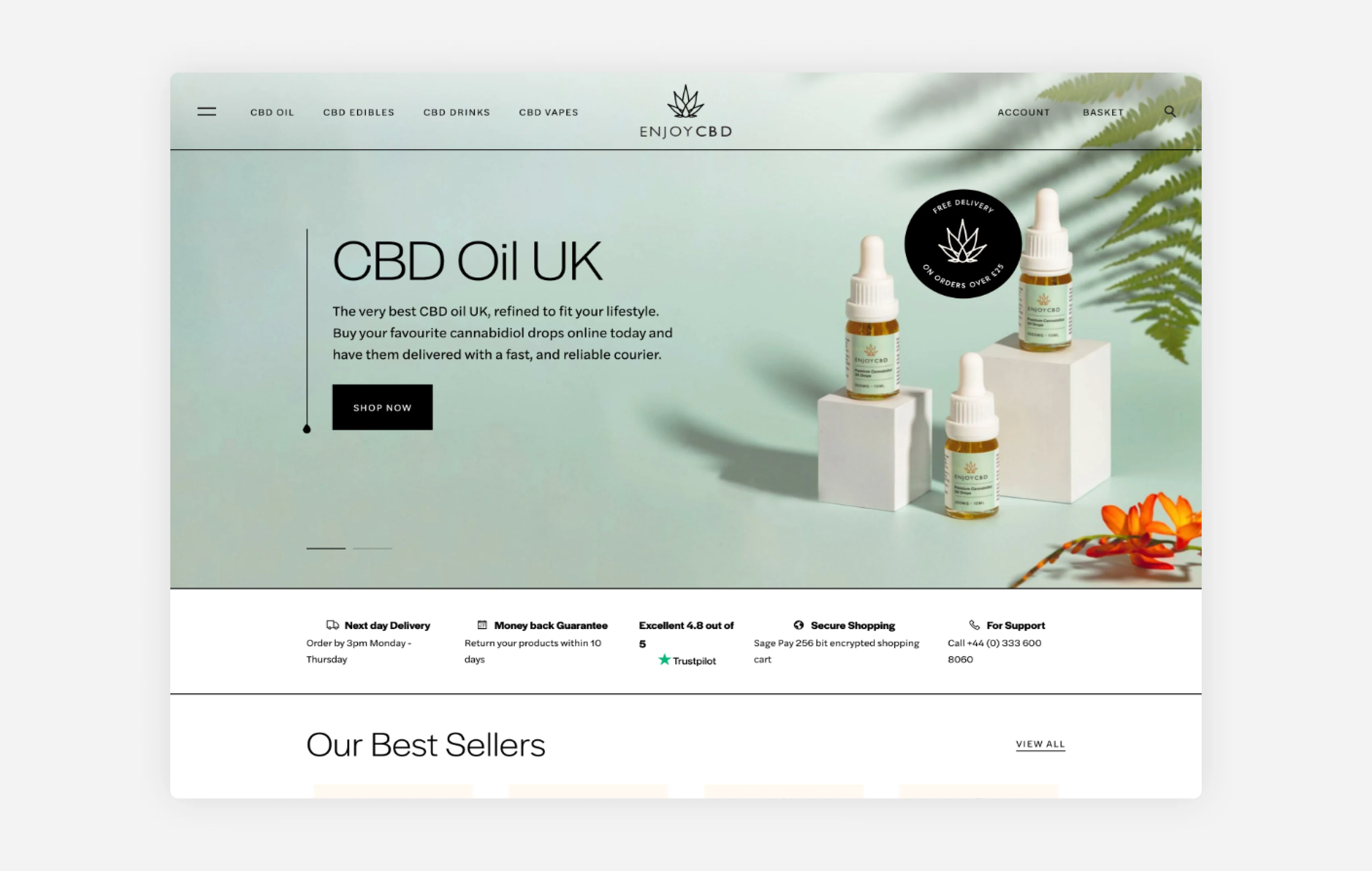 EnjoyCBD storefront showcase