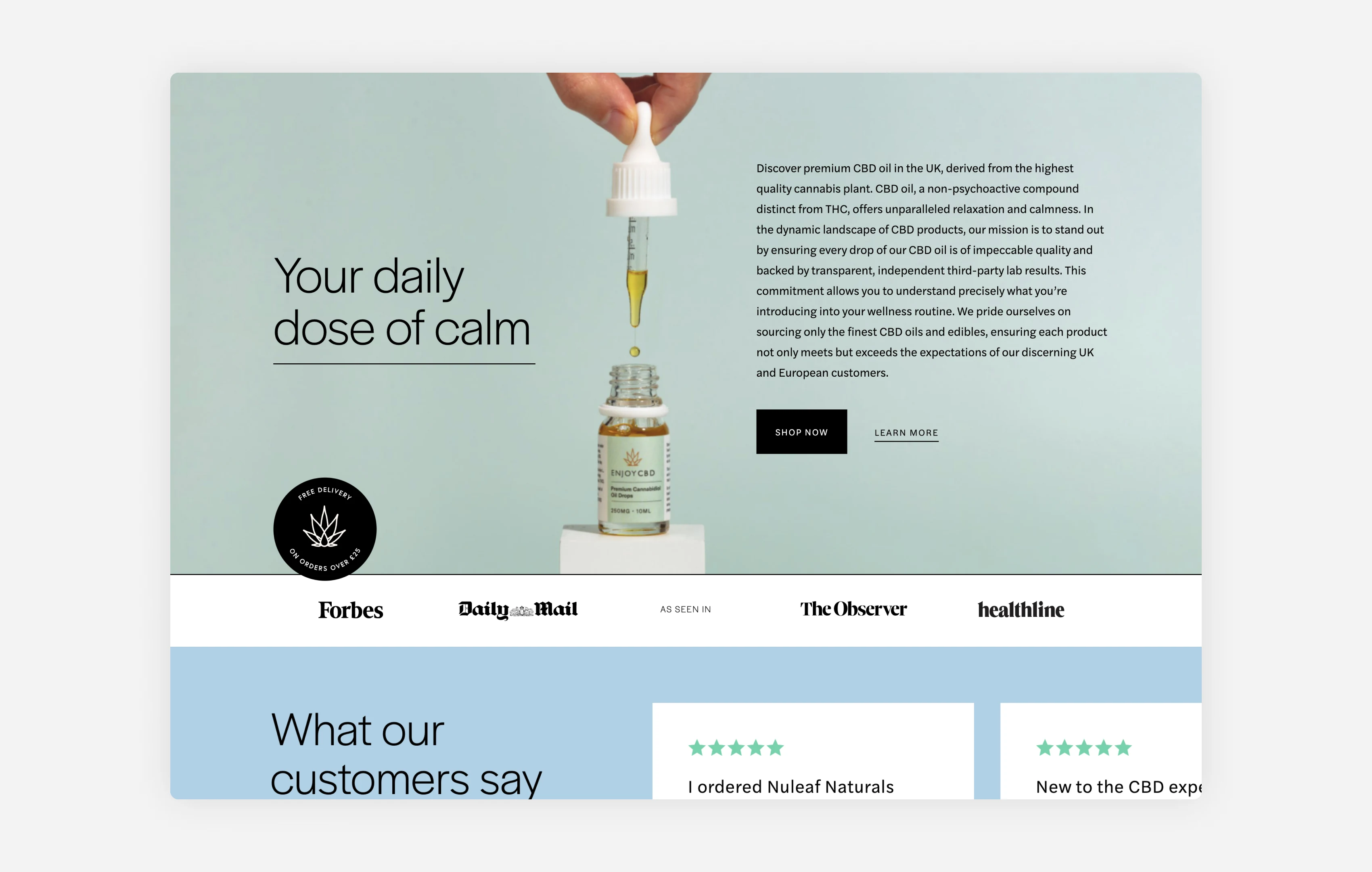 EnjoyCBD product discovery showcase