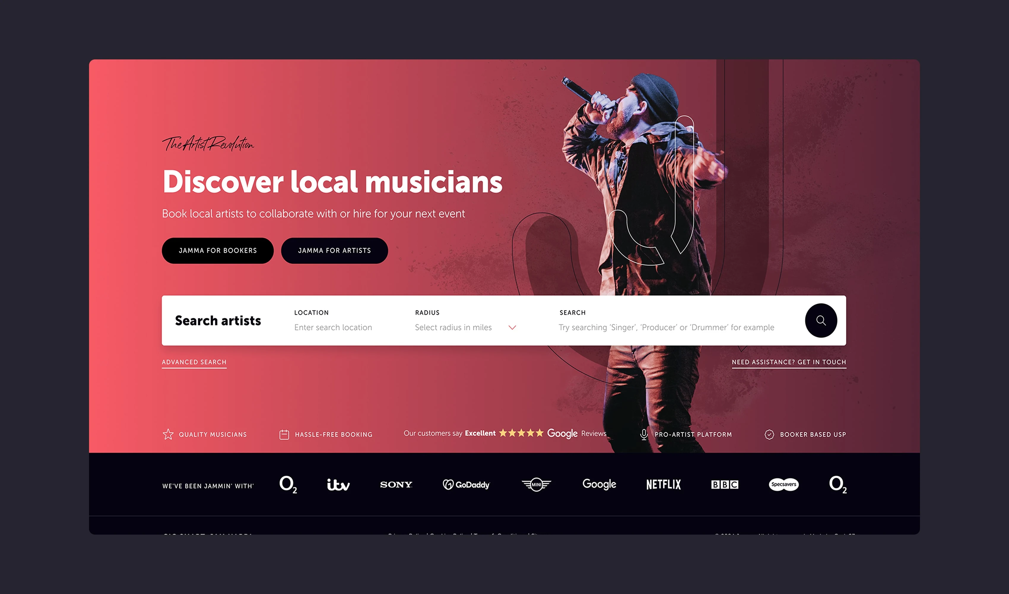 Jamma Music artist marketplace showcase