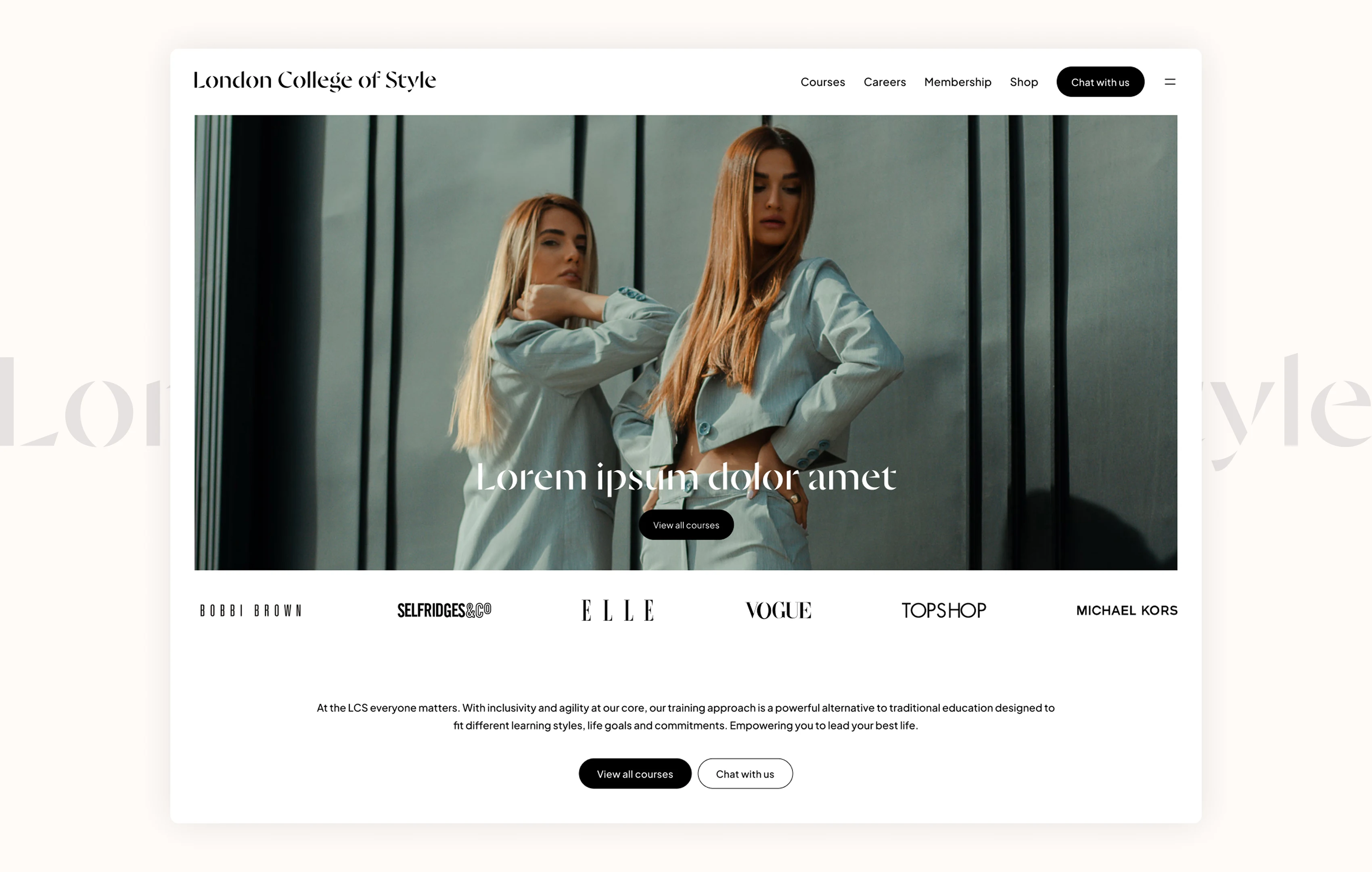 London College of Style course discovery showcase