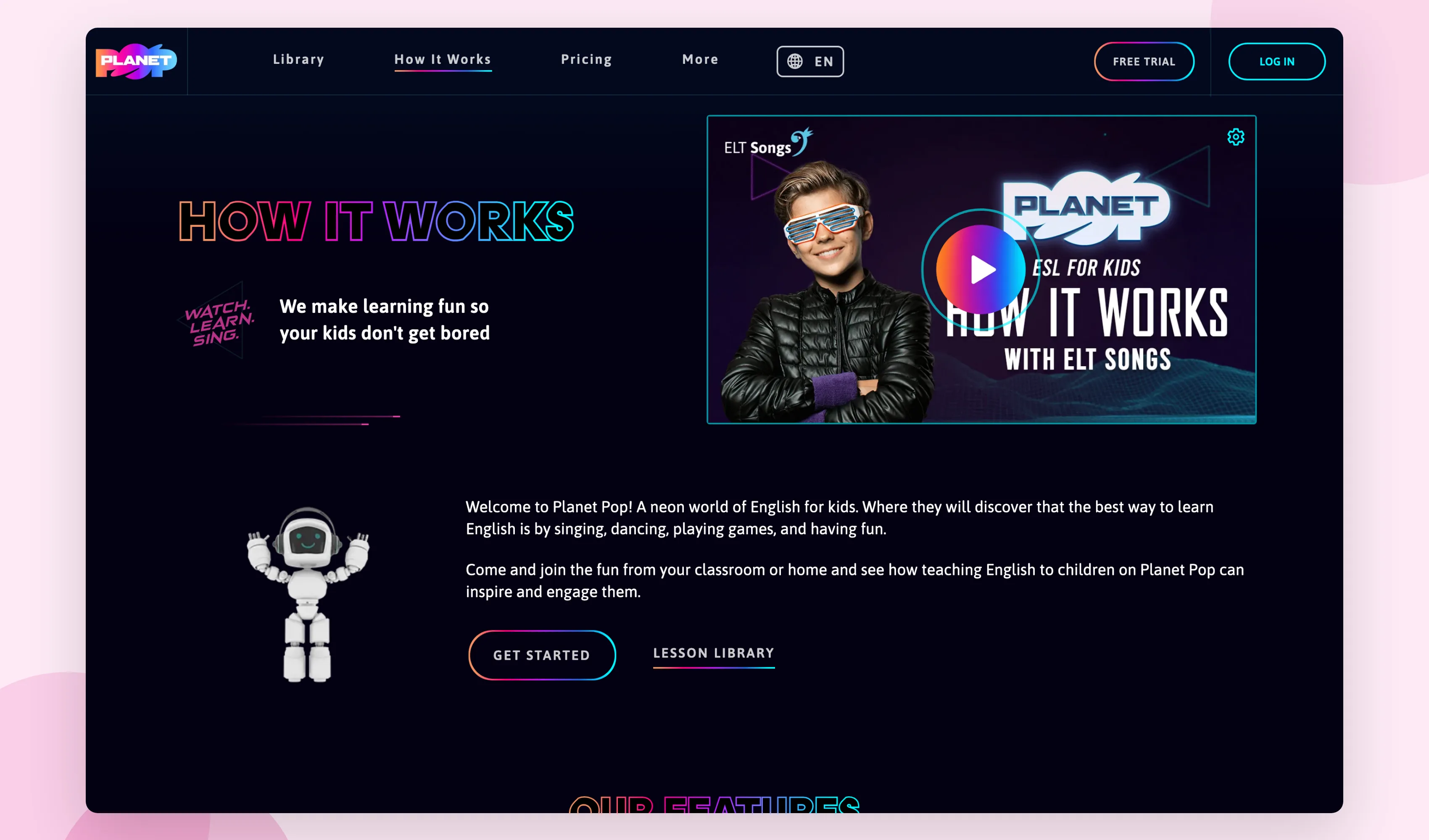 Planet Pop how it works showcase