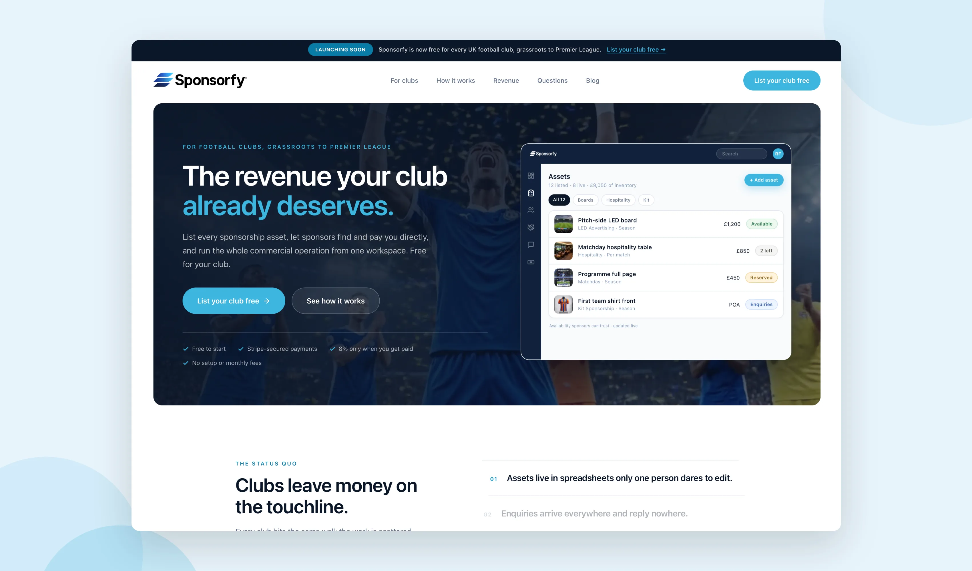 Sponsorfy marketplace home showcase