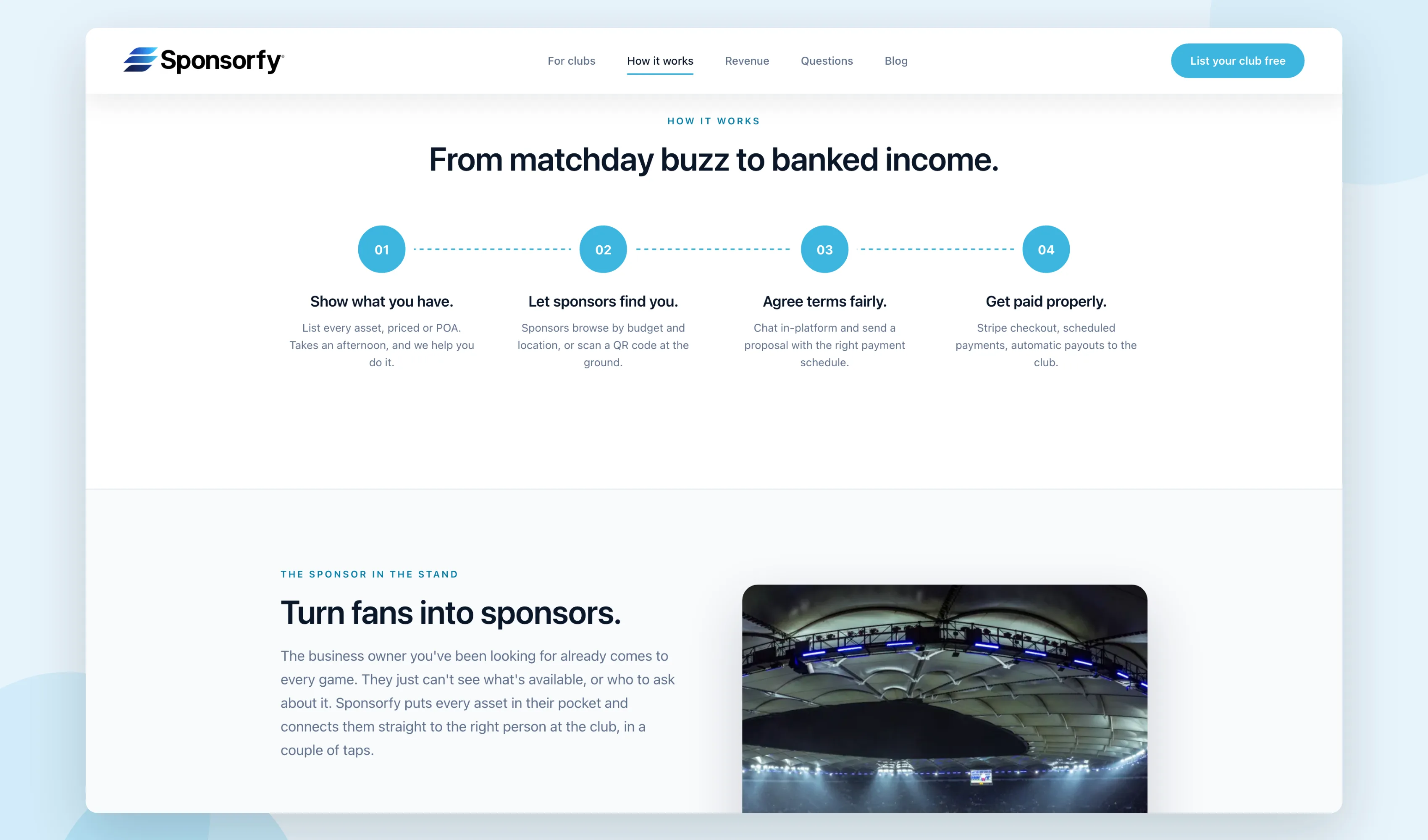Sponsorfy how it works showcase