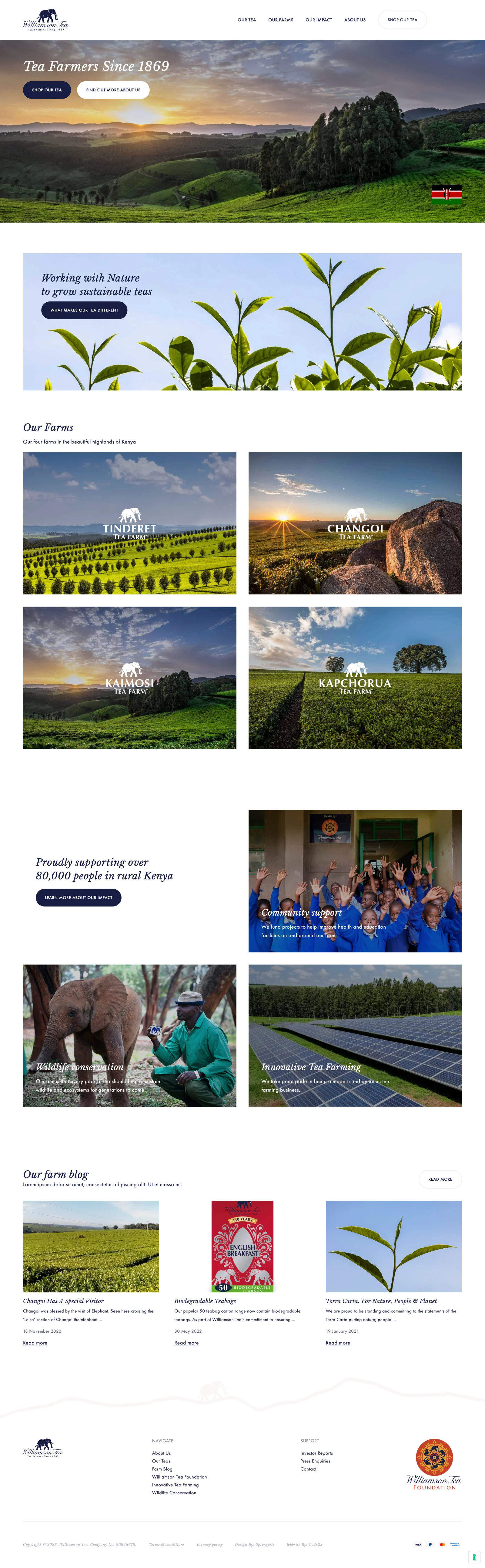 Williamson Tea full-site journey showcase